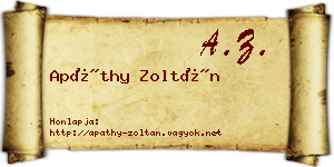 Apáthy Zoltán névjegykártya